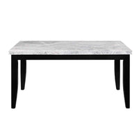 Hussein - Dining Table With Marble Top - Marble & Black Finish - Tony's Home Furnishings