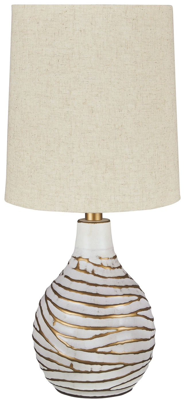 Aleela - White / Gold Finish - Metal Table Lamp Ashley Furniture 