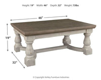 Thumbnail for Havalance - Gray / White - Rectangular Cocktail Table - Tony's Home Furnishings
