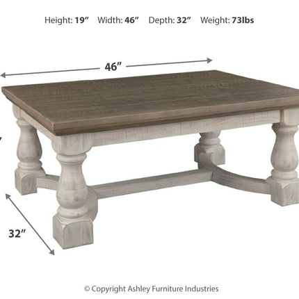 Havalance - Gray / White - Rectangular Cocktail Table Ashley Furniture 