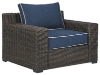Thumbnail for Grasson - Brown / Blue - Lounge Chair W/Cushion Ashley Furniture 