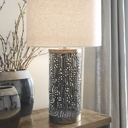 Dayo - Gray / Gold Finish - Metal Table Lamp Ashley Furniture 