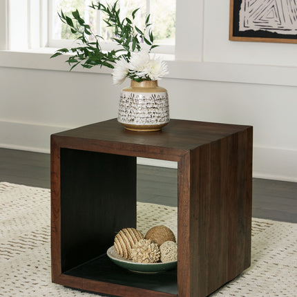 Hensington - Brown / Black - Square End Table Signature Design by Ashley® 