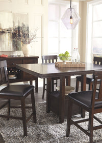 Thumbnail for Haddigan - Dark Brown - Rectangular Dining Room Counter Extension Table - Tony's Home Furnishings