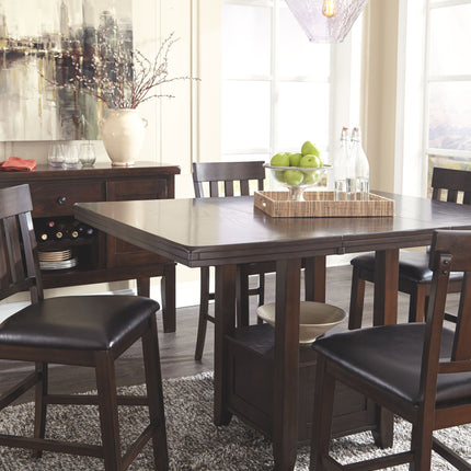 Haddigan - Dark Brown - Rectangular Dining Room Counter Extension Table Ashley Furniture 