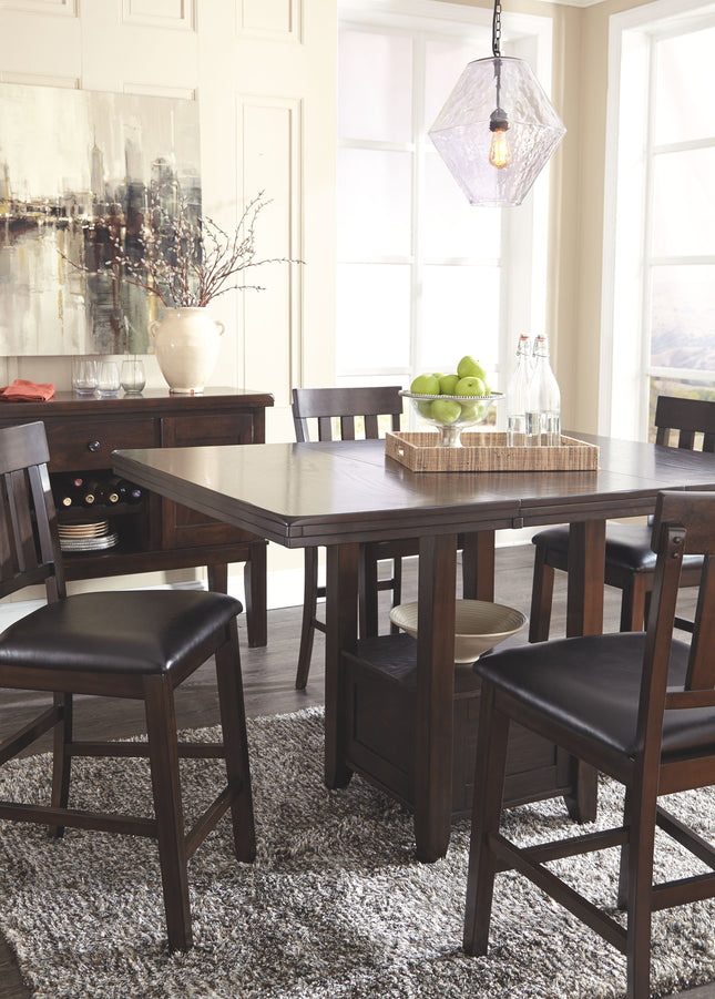 Haddigan - Dark Brown - Rectangular Dining Room Counter Extension Table Ashley Furniture 