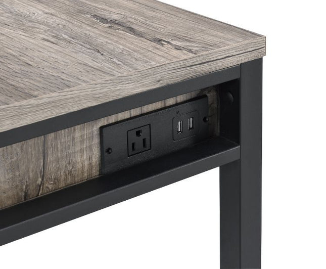 Disho - Desk - Light Weathered Oak & Black Finish ACME 