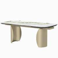 Cora - Dining Table - Ceramic Top & Golden Champange Finish - Tony's Home Furnishings