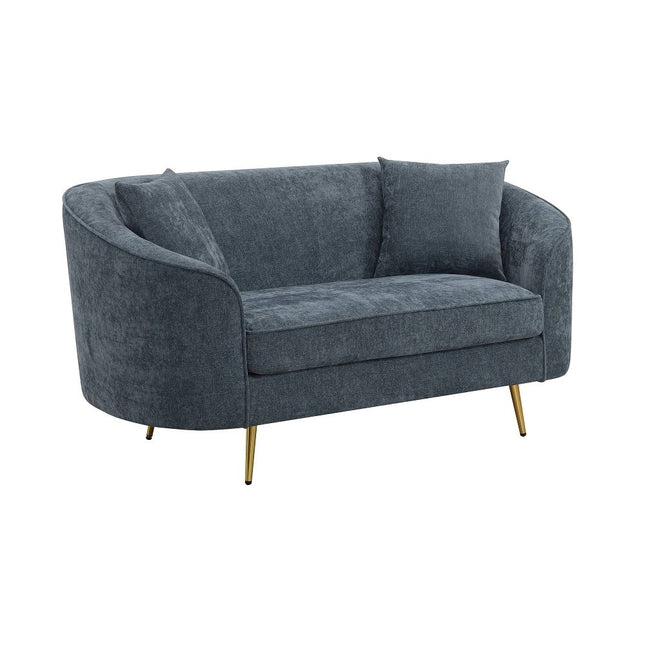 Nakendra - Loveseat With 2 Pillows - Cobalt Gray - Tony's Home Furnishings