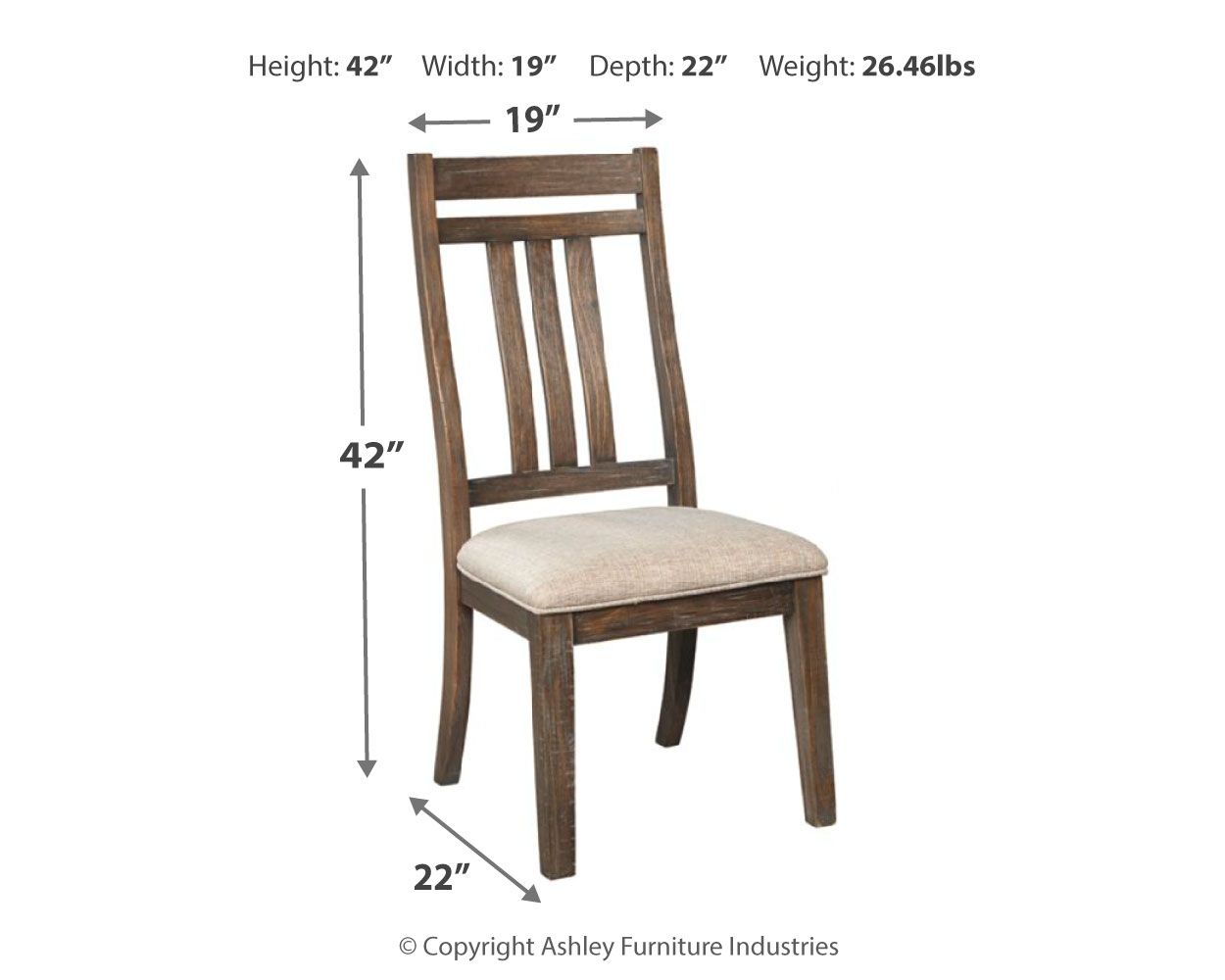 Wyndahl - Rustic Brown - Dining Uph Side Chair (Set of 2) - Slatback - Tony's Home Furnishings