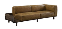 Blanca - Sofa - Chestnut Top Grain Leather & Rustic Oak - Tony's Home Furnishings