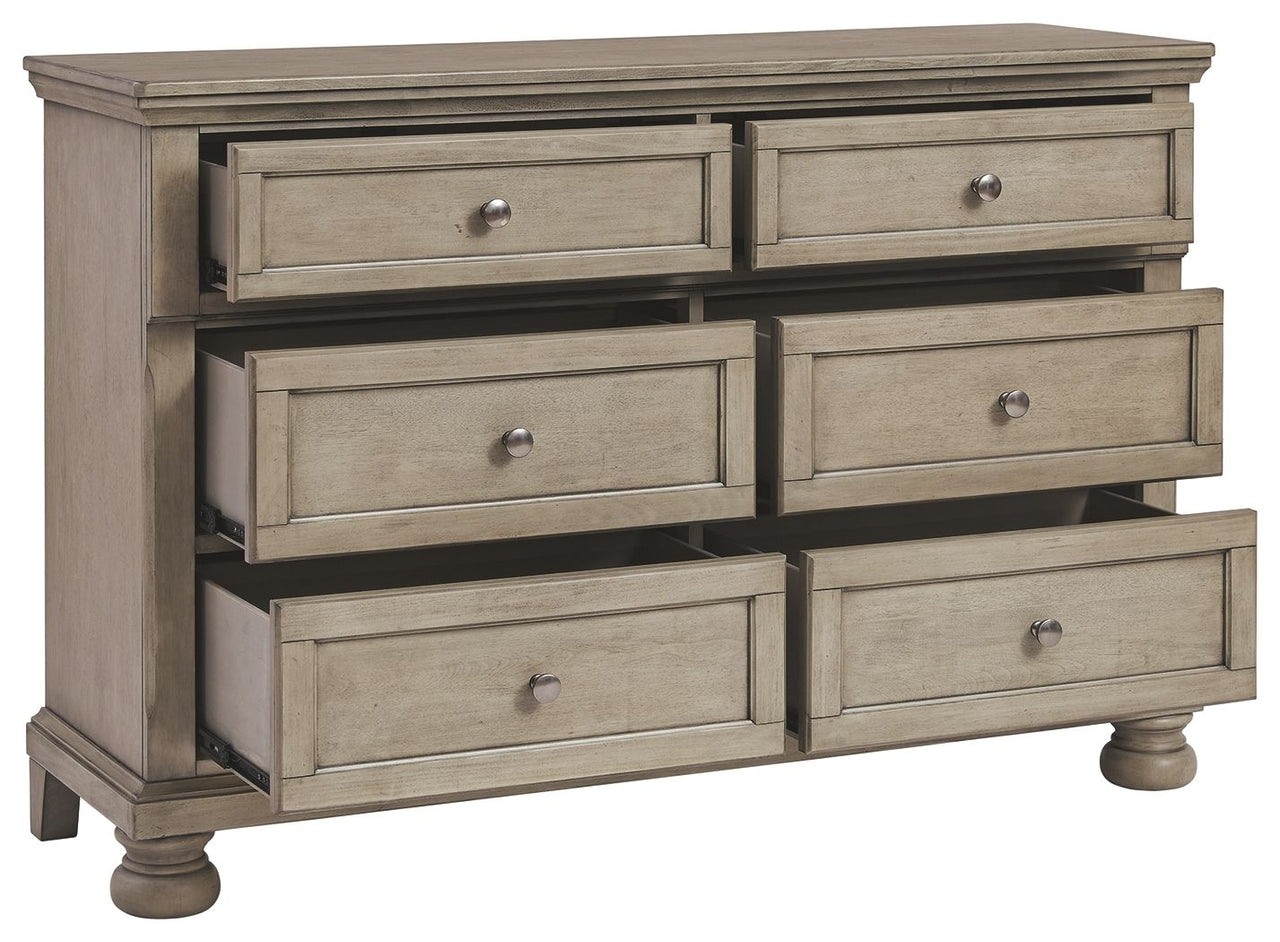 Lettner - Light Gray - Dresser - 6-drawers - Tony's Home Furnishings