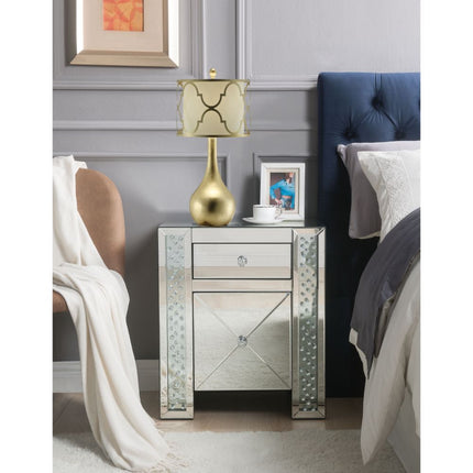 Maisha - Accent Table - Mirrored & Faux Crystals ACME 