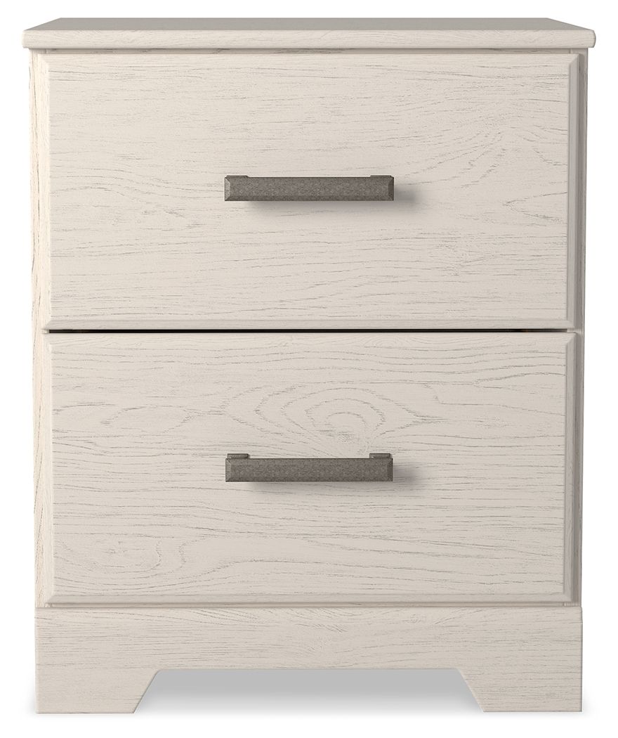 Stelsie - White - Two Drawer Night Stand - Tony's Home Furnishings
