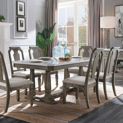 Zumala - Dining Table - Marble & Weathered Oak Finish - Tony's Home Furnishings