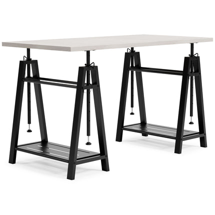 Bayflynn - White / Black - Adjustable Height Desk Ashley Furniture 