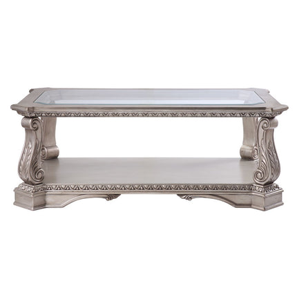 Northville - Coffee Table - Antique Silver & Clear Glass ACME 