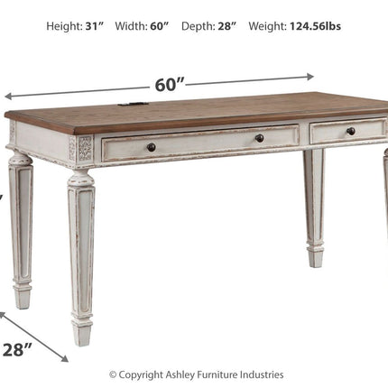 Realyn - Light Brown - Home Office Desk Ashley Furniture 