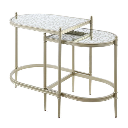 Zaba - Nesting Table - Glass Top & Silver - Tony's Home Furnishings