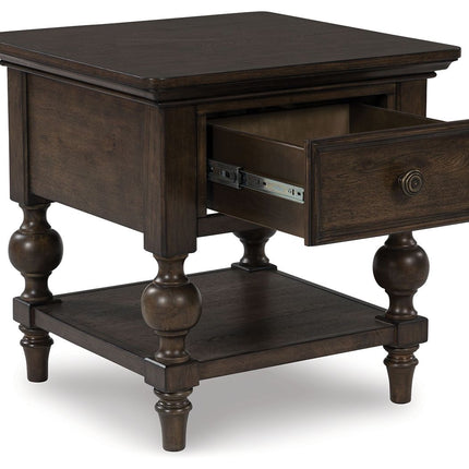 Veramond - Dark Brown - Square End Table Signature Design by Ashley® 