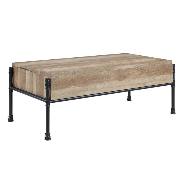 Brantley - Coffee Table - Oak & Sandy Black Finish - 18" ACME 