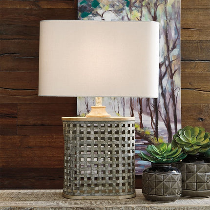 Deondra - Gray - Metal Table Lamp Ashley Furniture 