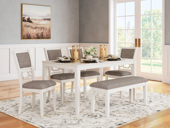 Erinberg - Antique White - Dining Room Table Set (Set of 6) Signature Design by Ashley® 