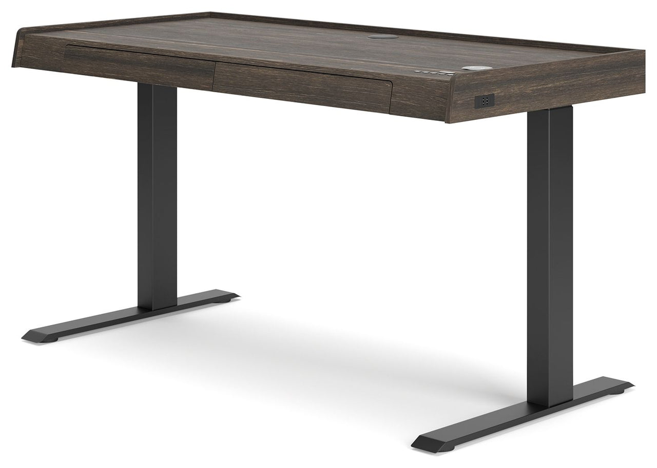 Zendex - Dark Brown - Adjustable Height Desk - Tony's Home Furnishings