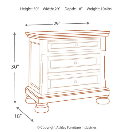 Flynnter - Medium Brown - Two Drawer Night Stand Ashley Furniture 