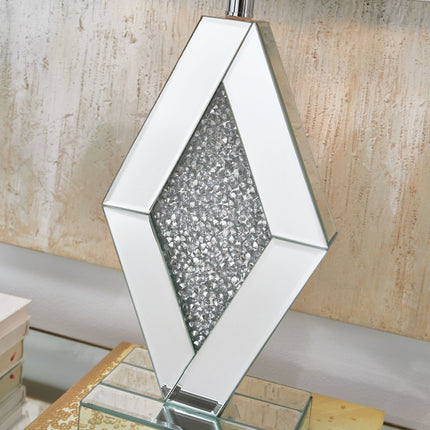 Prunella - Silver Finish - Mirror Table Lamp Ashley Furniture 