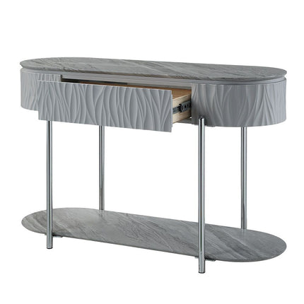 Yukino - Sofa Table - Gray High & Chrome ACME 