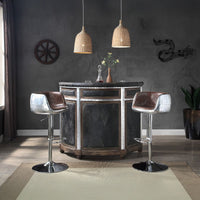 Brancaster - Stool - Vintage Brown Top Grain Leather & Aluminum - 41