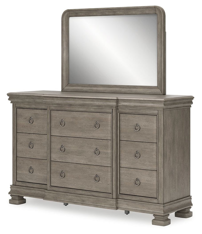 Lexorne - Gray - Dresser And Mirror Signature Design by Ashley® 