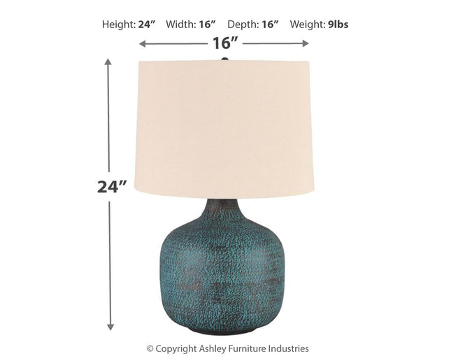 Malthace - Patina - Metal Table Lamp Ashley Furniture 