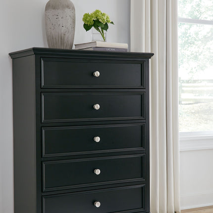 Lanolee - Black - Five Drawer Chest Signature Design by Ashley® 