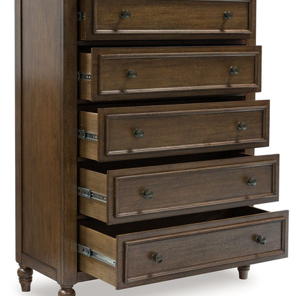 Sturlayne - Brown - Five Drawer Chest Benchcraft® 