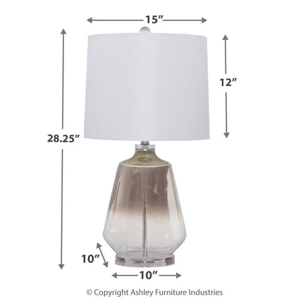 Jaslyn - Pearl Silver Finish - Glass Table Lamp Ashley Furniture 