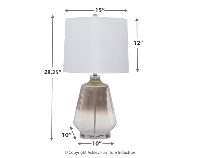 Jaslyn - Pearl Silver Finish - Glass Table Lamp Ashley Furniture 