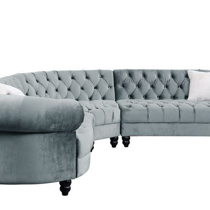 Qulan - Sectional Sofa - Light Blue Velvet ACME 