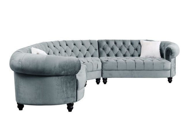 Qulan - Sectional Sofa - Light Blue Velvet ACME 