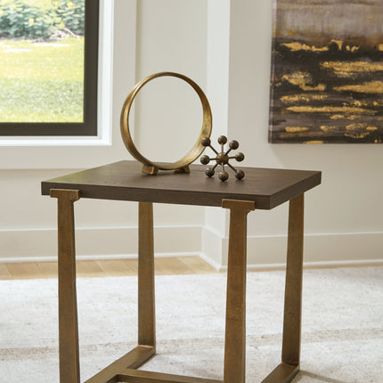 Balintmore - Brown / Gold Finish - Rectangular End Table Signature Design by Ashley® 