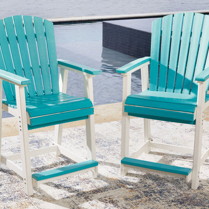 Eisely - Turquoise / White - Barstool (Set of 2) Ashley Furniture 