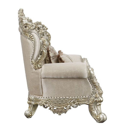 Danae - Chair - Fabric, Champagne & Gold Finish ACME 