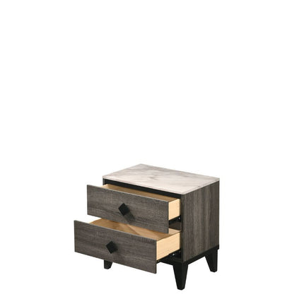 Avantika - Nightstand - Faux Marble & Rustic Gray Oak ACME 