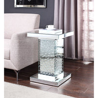 Nysa - End Table - Mirrored & Faux Crystals - 26
