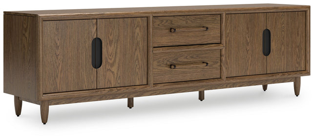 Roanhowe - Brown - Extra Large TV Stand Signature Design by Ashley® 