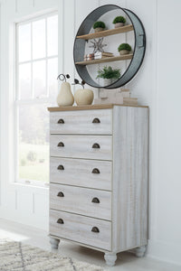 Thumbnail for Haven Bay - Brown / Beige - Five Drawer Chest