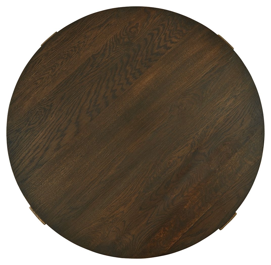 Balintmore - Brown / Gold Finish - Round Cocktail Table - Tony's Home Furnishings