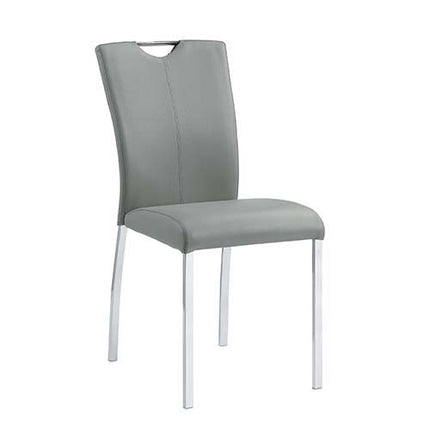 Pagan - Side Chair (Set of 2) - Gray PU & Chrome Finish ACME 