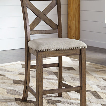 Moriville - Beige - Upholstered Barstool (Set of 2) Ashley Furniture 